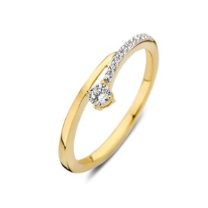 14 krt gouden Ring geelgoud zirkonia