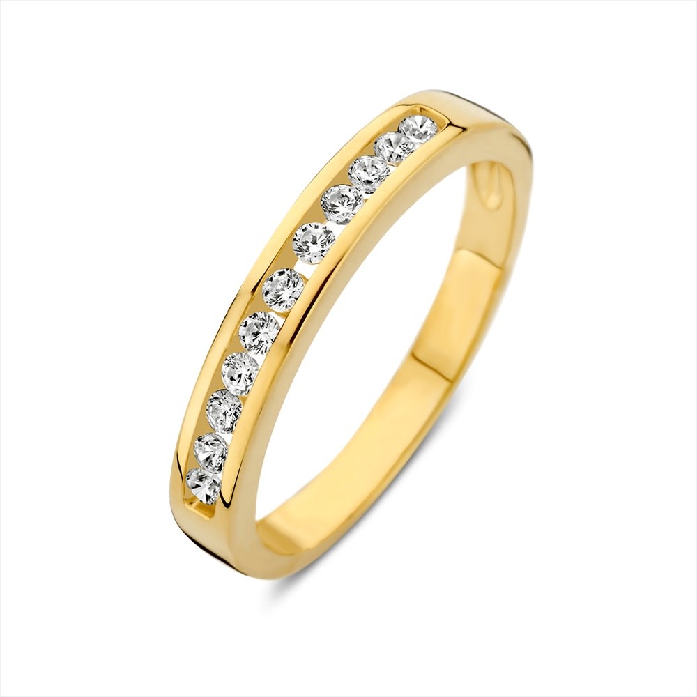 14 krt gouden Ring geelgoud zirkonia