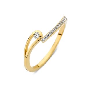 14 krt gouden Ring geelgoud zirkonia