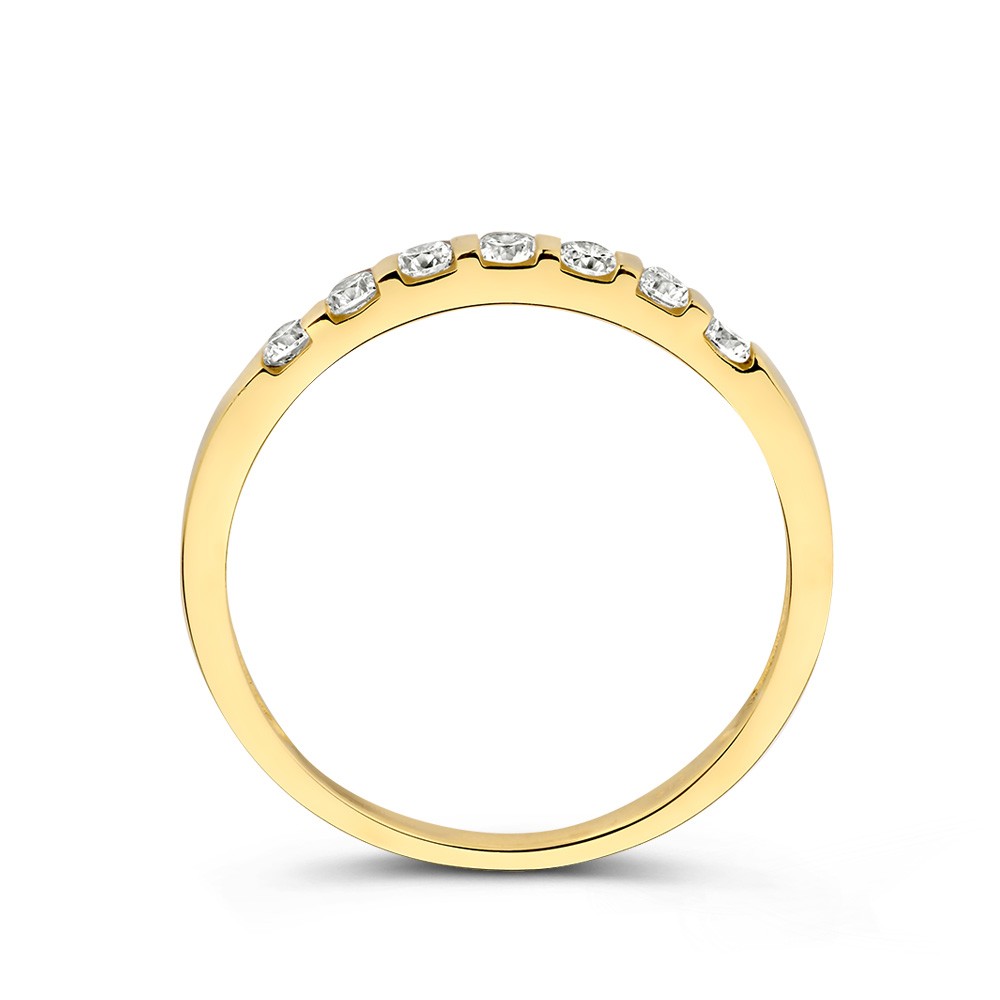 14 krt gouden Ring geelgoud zirkonia - Afbeelding 2