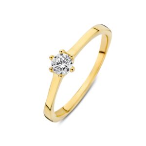 14 krt gouden Ring geelgoud zirkonia