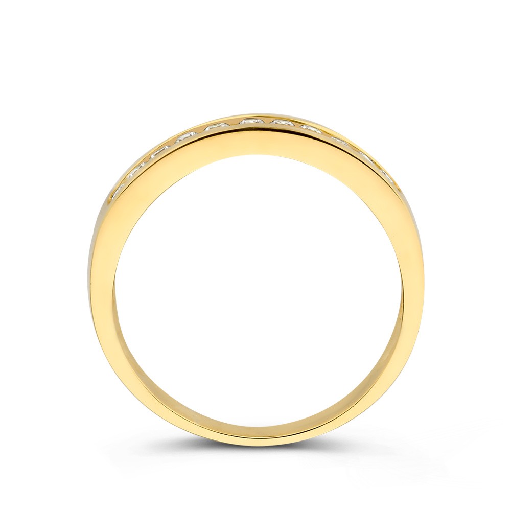 14 krt gouden Ring geelgoud zirkonia - Afbeelding 2