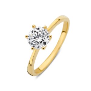 14 krt gouden Ring geelgoud zirkonia