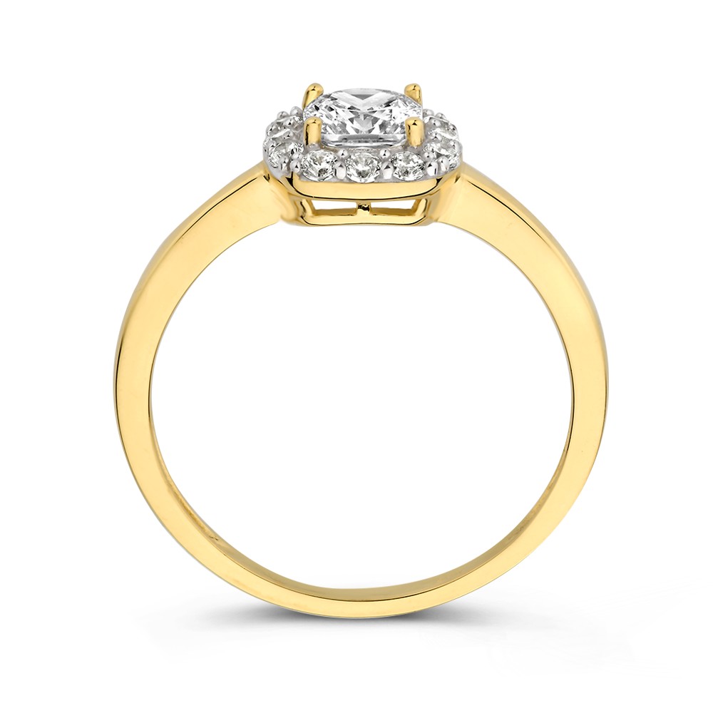 14 krt gouden Ring geelgoud zirkonia - Afbeelding 2