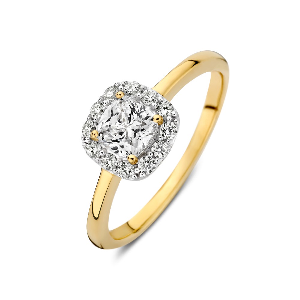 14 krt gouden Ring geelgoud zirkonia