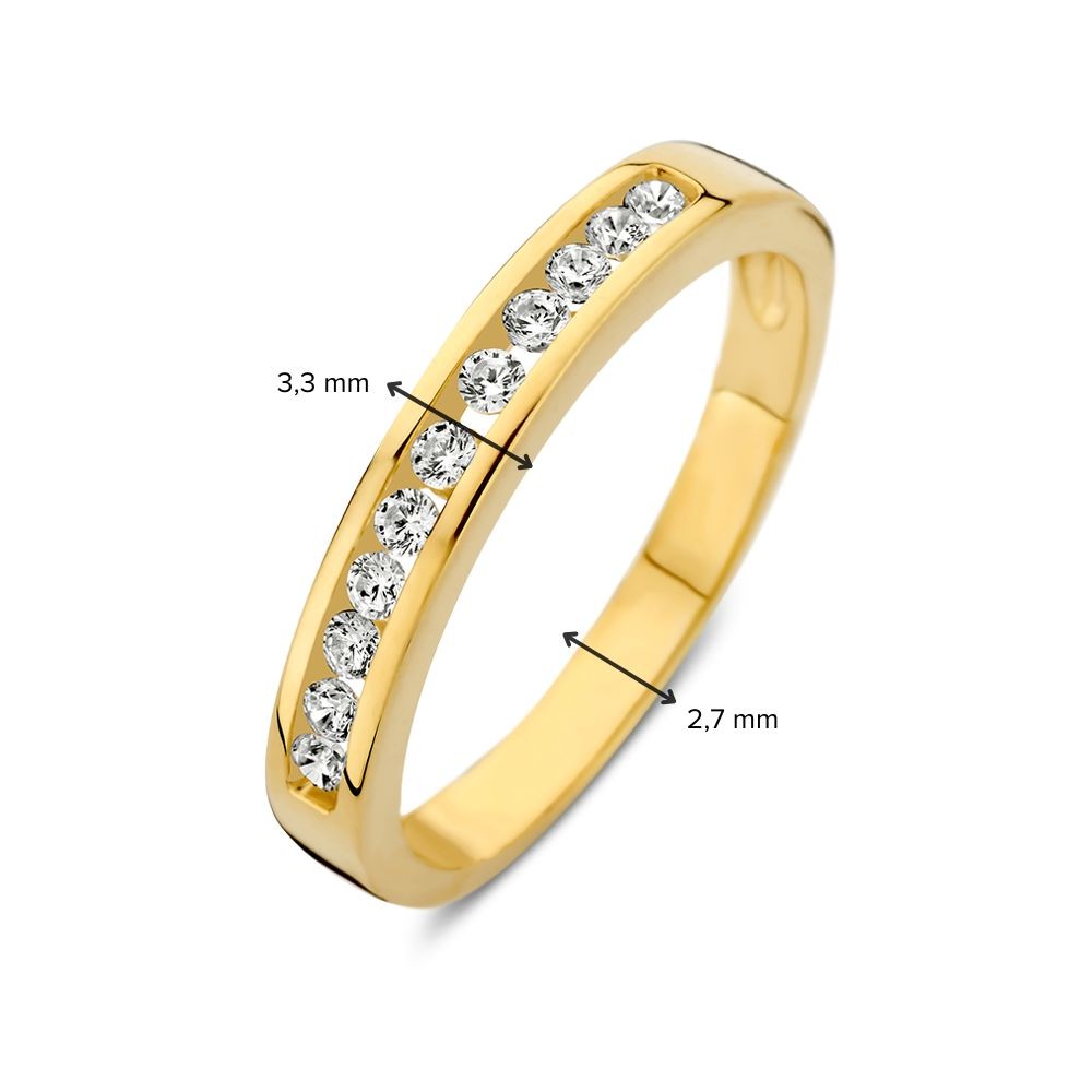 14 krt gouden Ring geelgoud zirkonia - Afbeelding 3