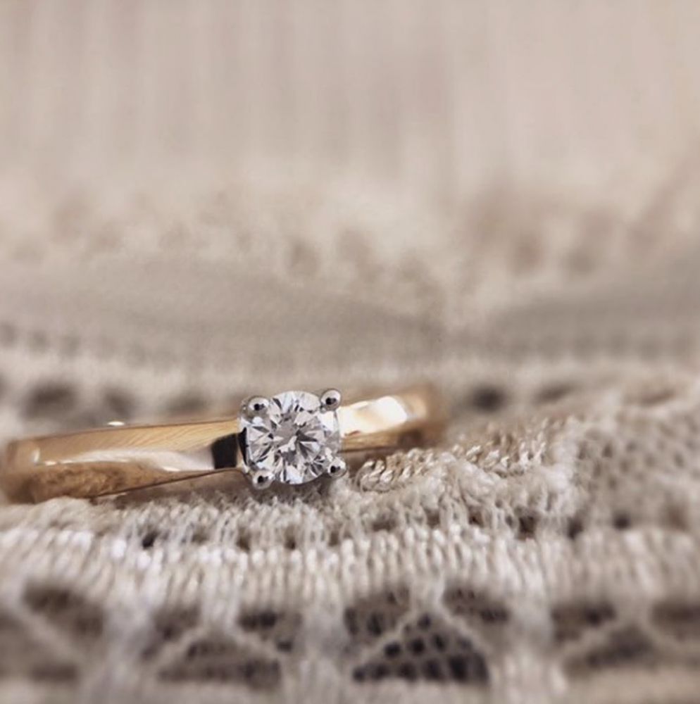 14 krt gouden Ring bicolor briljant 0.19 crt. - Afbeelding 3