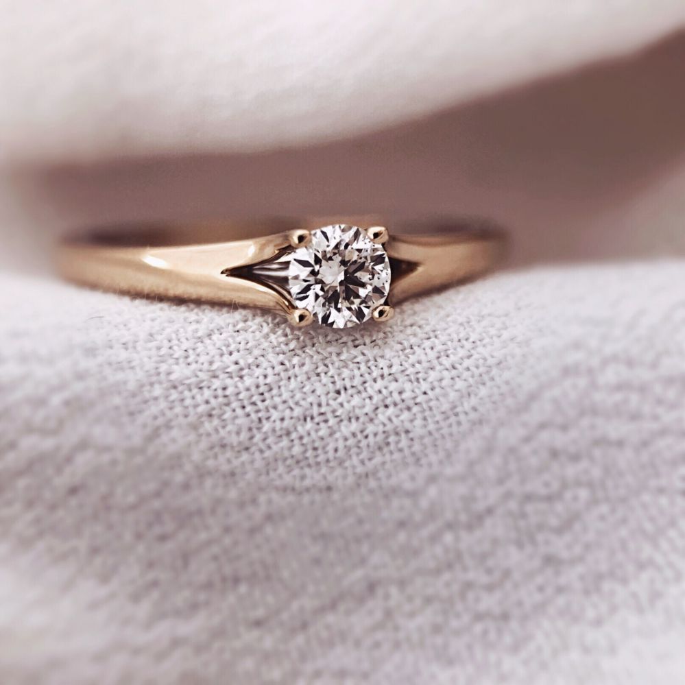 14 krt gouden Ring bicolor briljant 0.23 crt. - Afbeelding 2