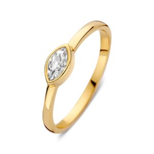 14 krt gouden Ring geelgoud zirkonia