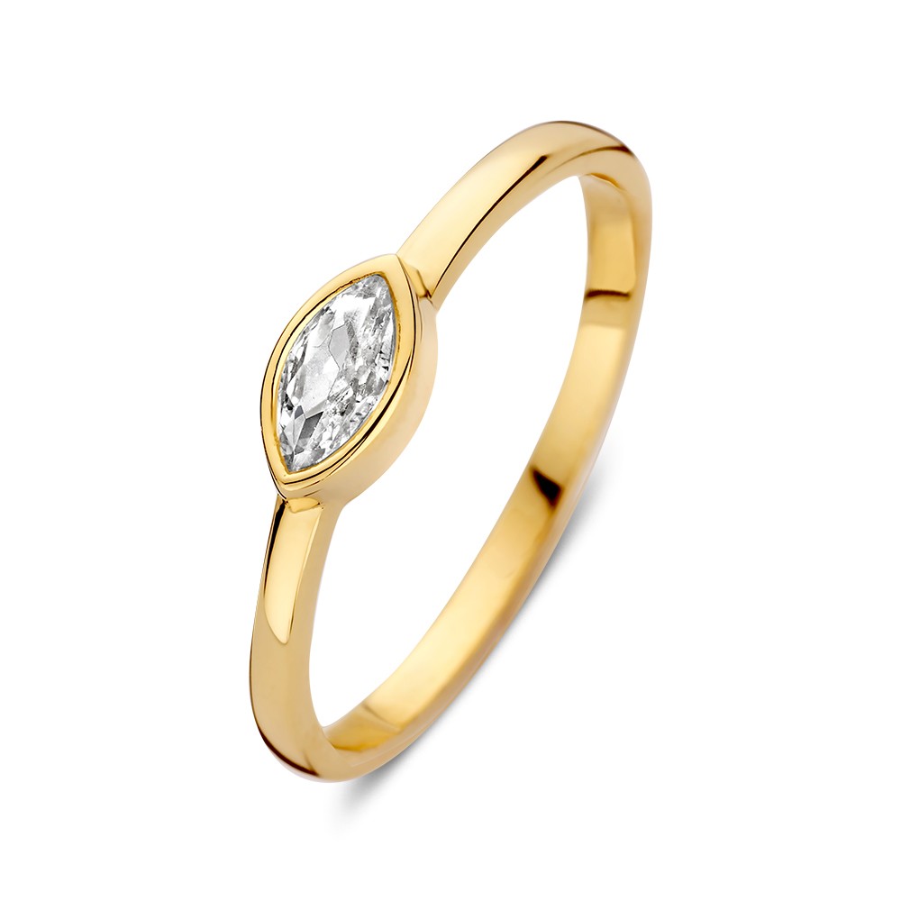 14 krt gouden Ring geelgoud zirkonia