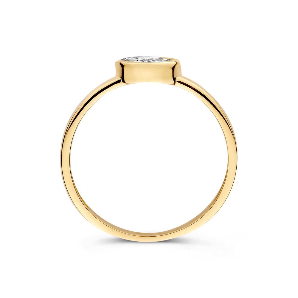 14 krt gouden Ring geelgoud zirkonia - Afbeelding 2