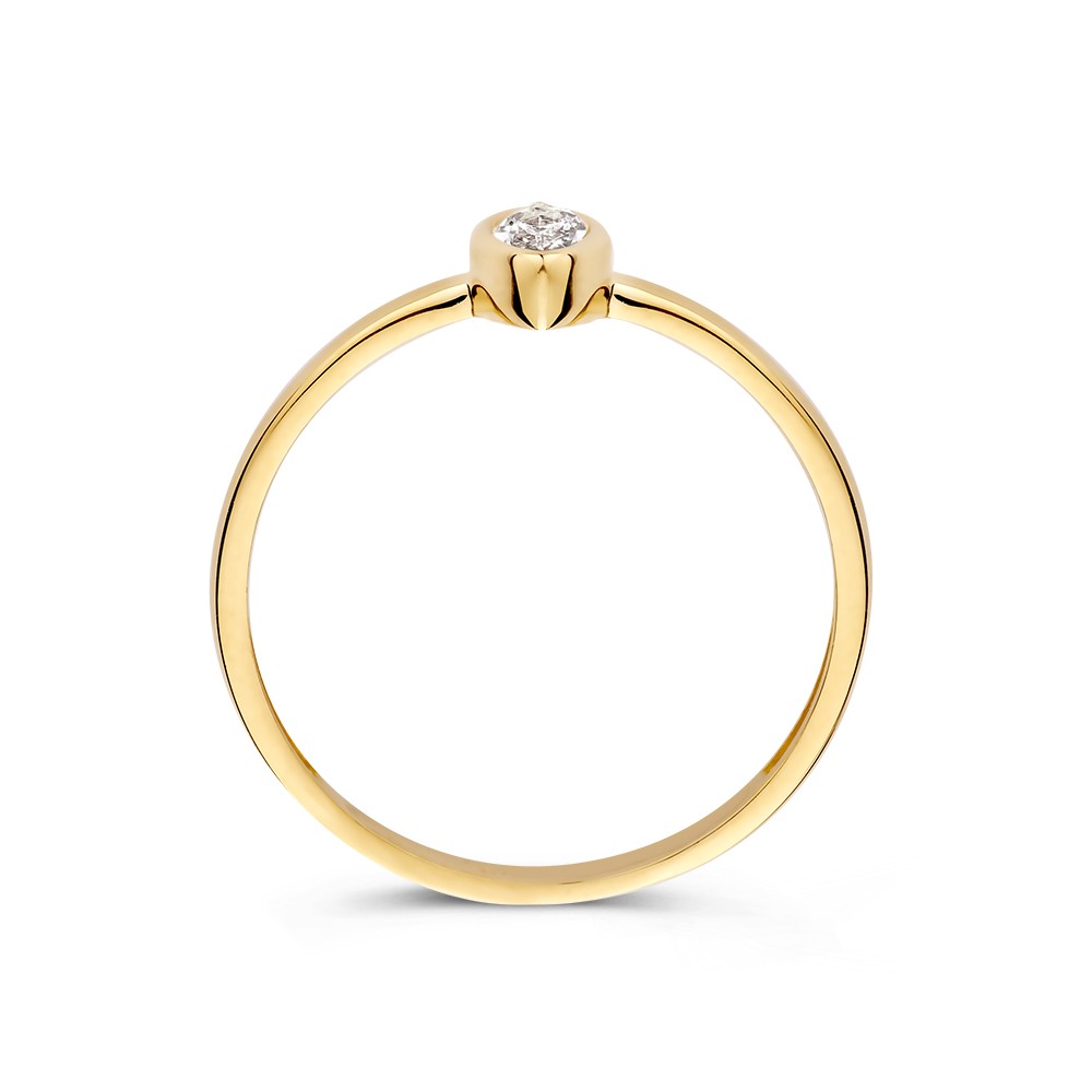 14 krt gouden Ring geelgoud zirkonia - Afbeelding 2