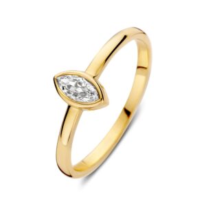14 krt gouden Ring geelgoud zirkonia