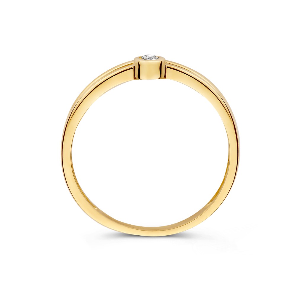 14 krt gouden Ring geelgoud zirkonia - Afbeelding 2