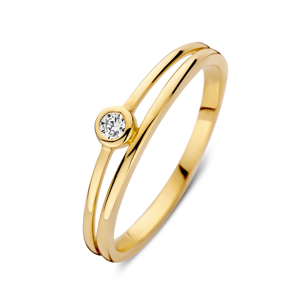 14 krt gouden Ring geelgoud zirkonia