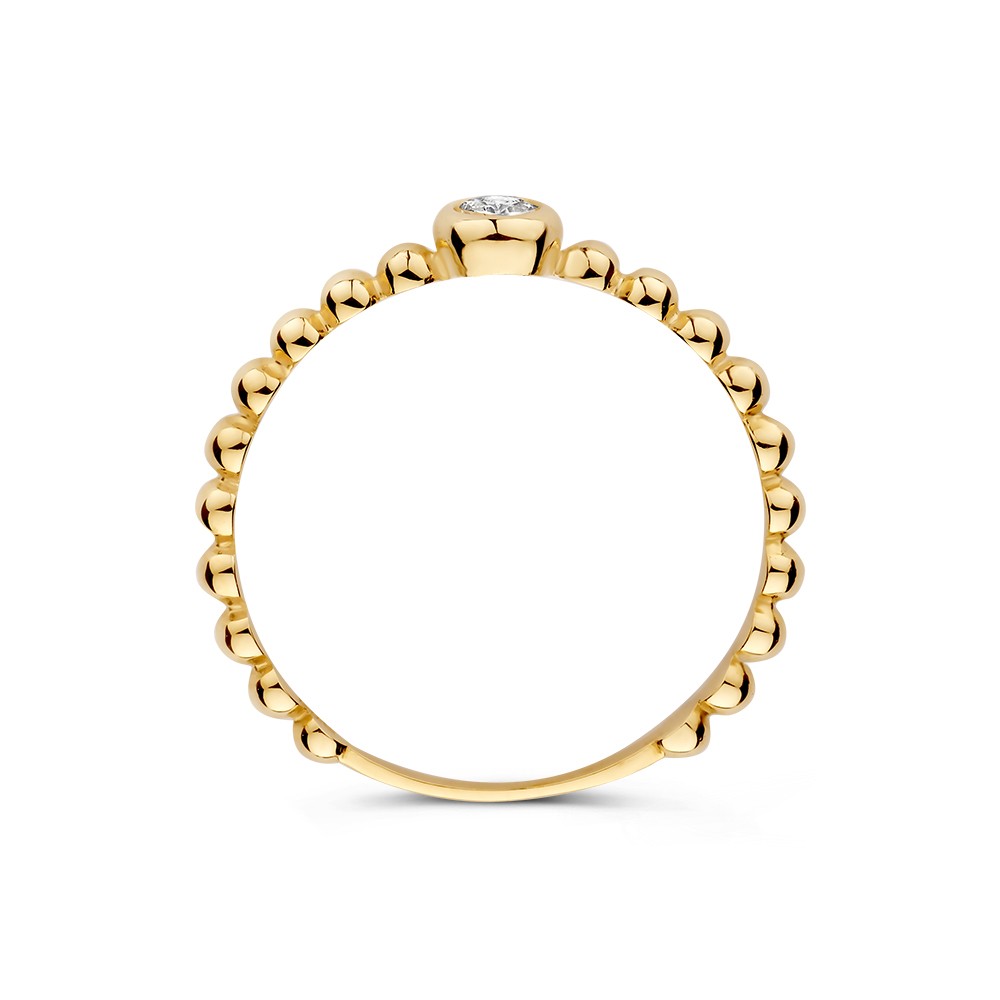 14 krt gouden Ring geelgoud zirkonia - Afbeelding 2