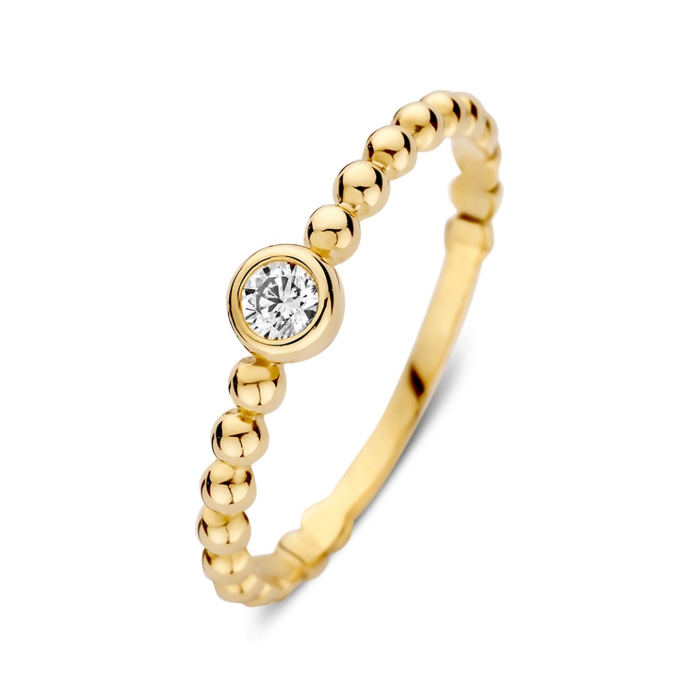 14 krt gouden Ring geelgoud zirkonia