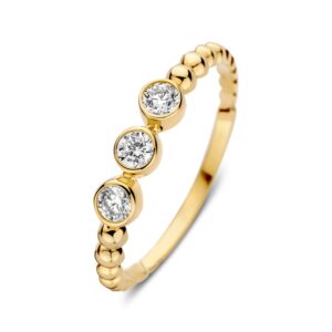 14 krt gouden Ring geelgoud zirkonia