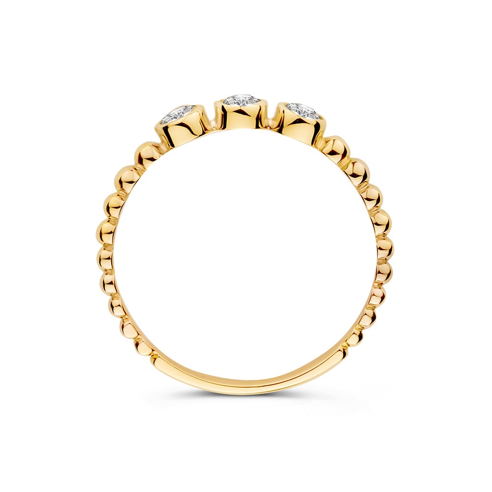 14 krt gouden Ring geelgoud zirkonia - Afbeelding 2