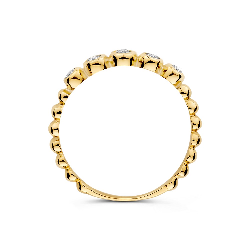 14 krt gouden Ring geelgoud zirkonia - Afbeelding 2