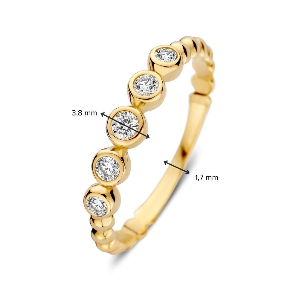 14 krt gouden Ring geelgoud zirkonia - Afbeelding 3