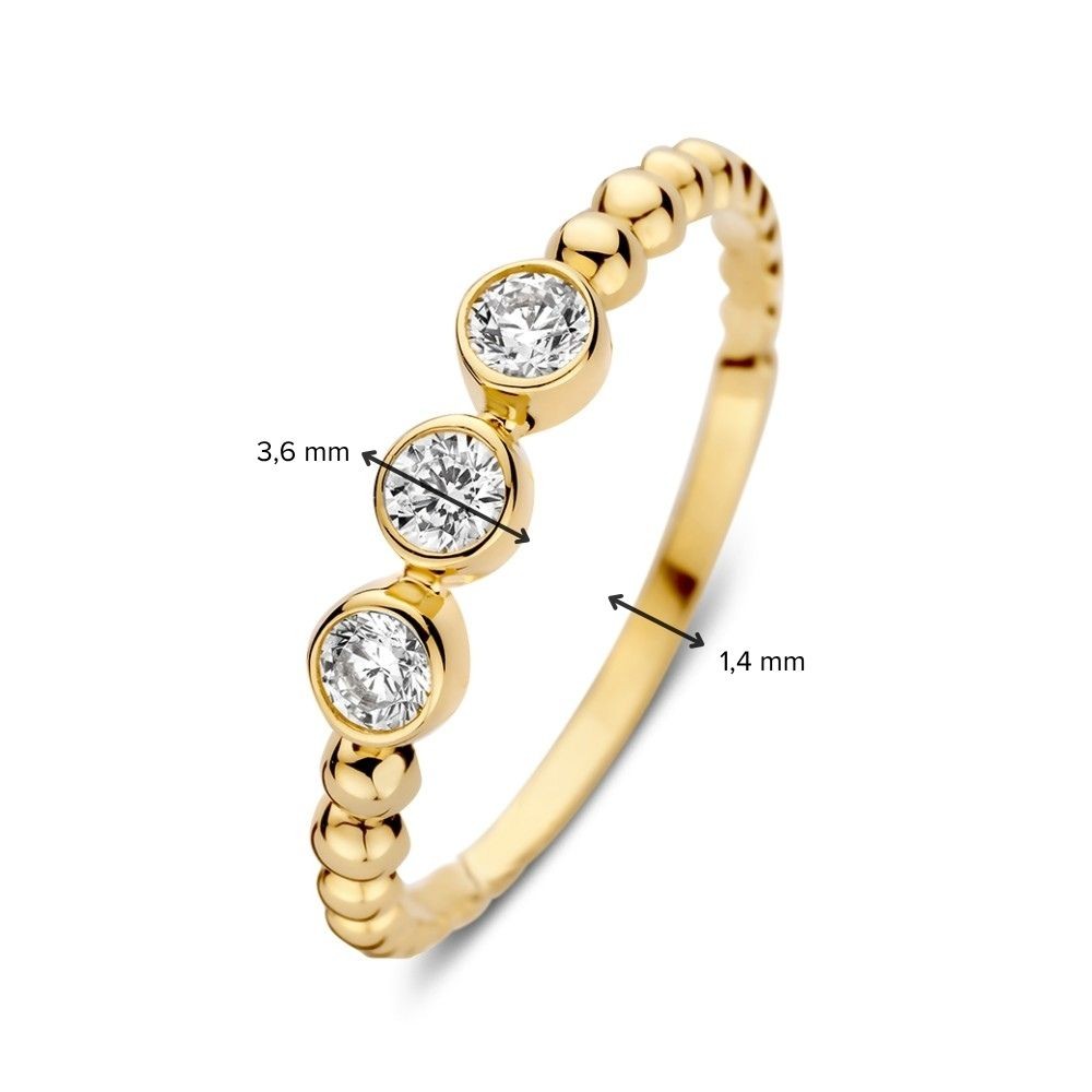 14 krt gouden Ring geelgoud zirkonia - Afbeelding 3