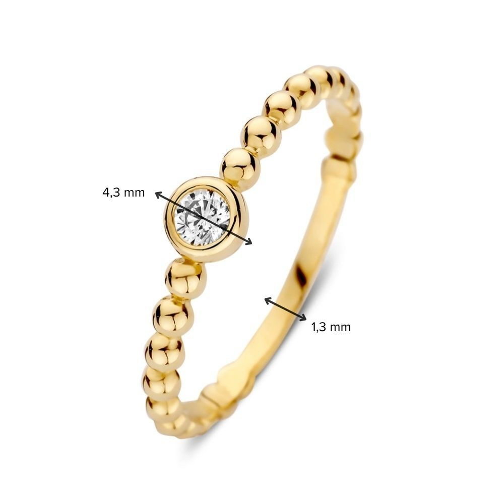 14 krt gouden Ring geelgoud zirkonia - Afbeelding 3