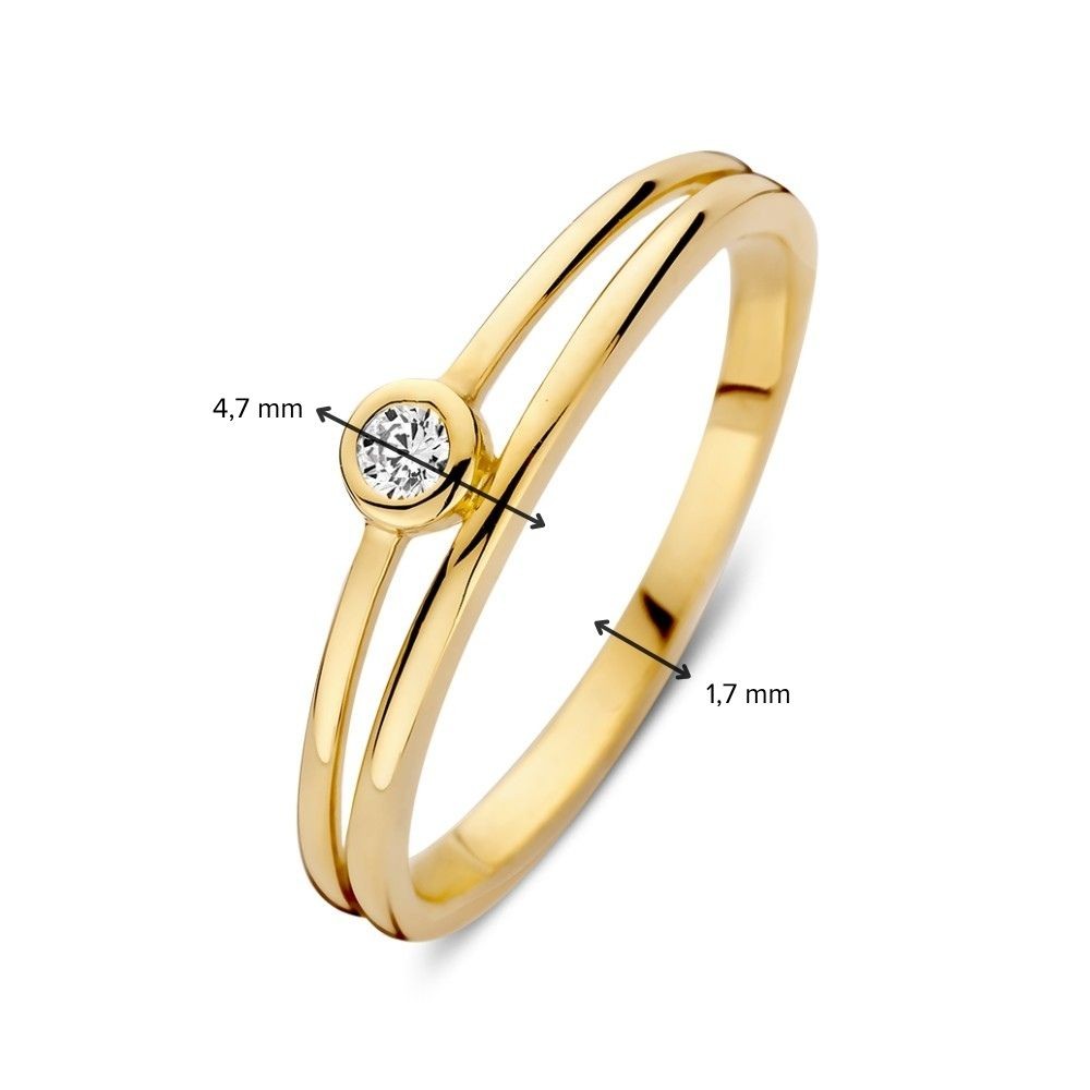 14 krt gouden Ring geelgoud zirkonia - Afbeelding 3