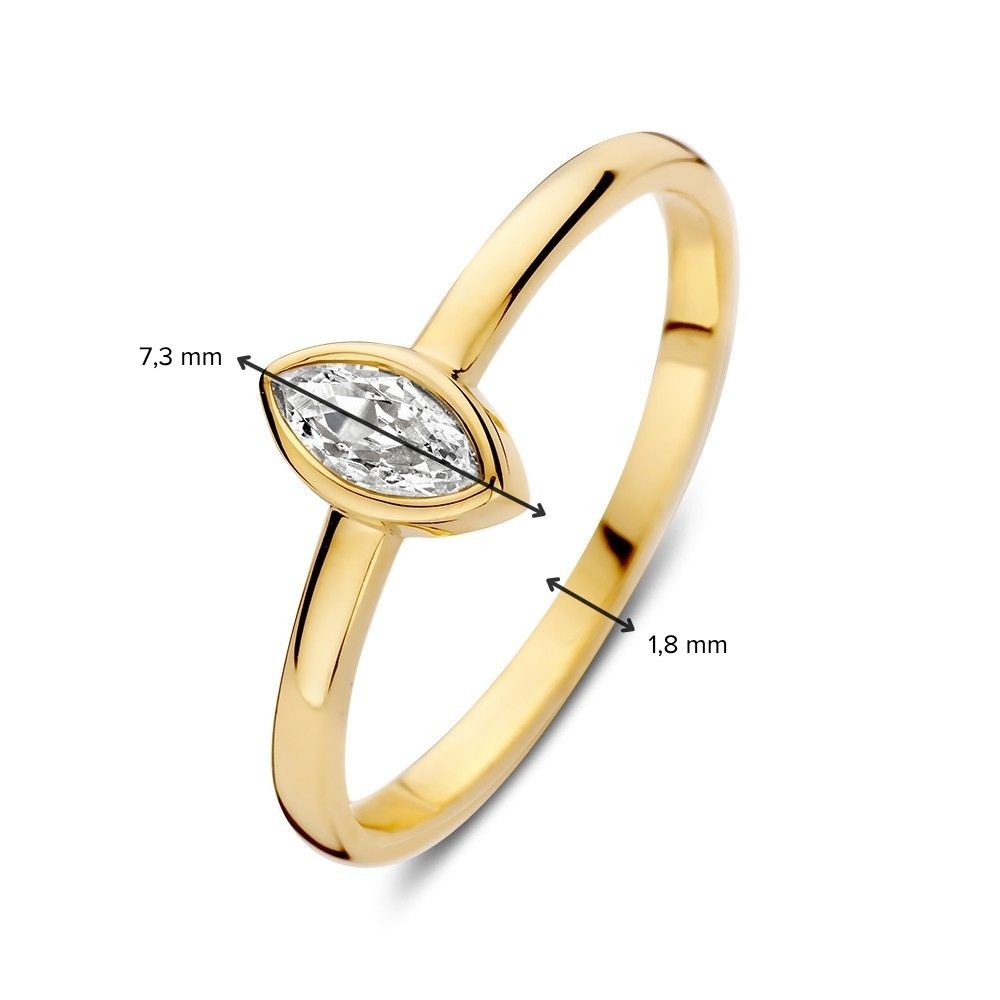 14 krt gouden Ring geelgoud zirkonia - Afbeelding 3